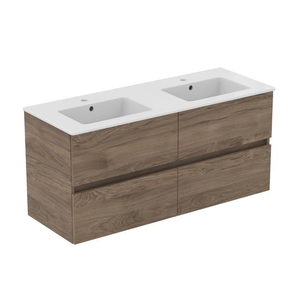 Dabīga toņa piekarams skapītis zem izlietnes ar riekstkoka imitāciju 120x55 cm Eurovit+ – Ideal Standard-image-3