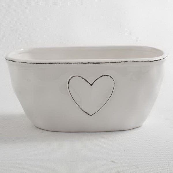 Balts keramikas Dakls sirds podiņš