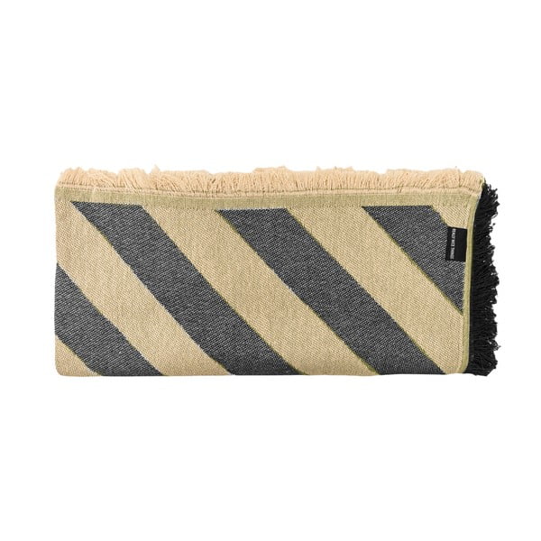 Melns/bēšs gultas pārklājs divguļamai gultai 240x240 cm Black Lines – Really Nice Things-image-1