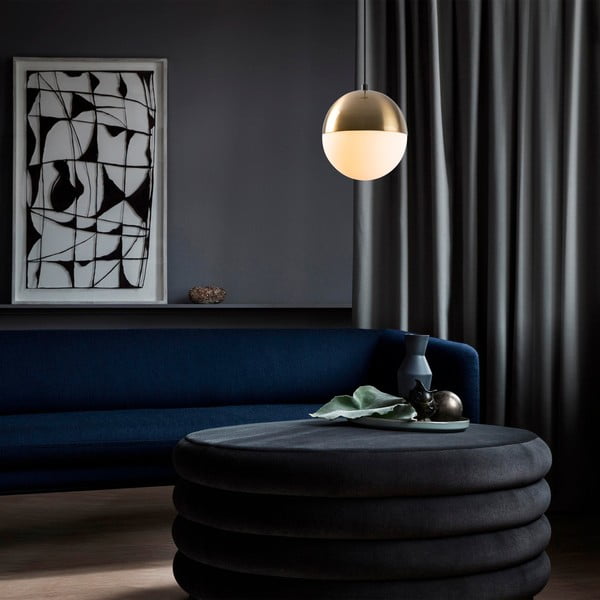 Balta/zelta krāsas piekaramā lampa ar stikla abažūru ø 20 cm Bastos – Opviq lights-image-1