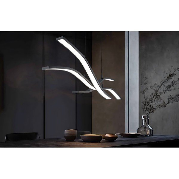 Matēti melna metāla LED piekaramā lampa ar tālvadību/ar regulējamu spilgtumu Spider – Trio Select-image-1