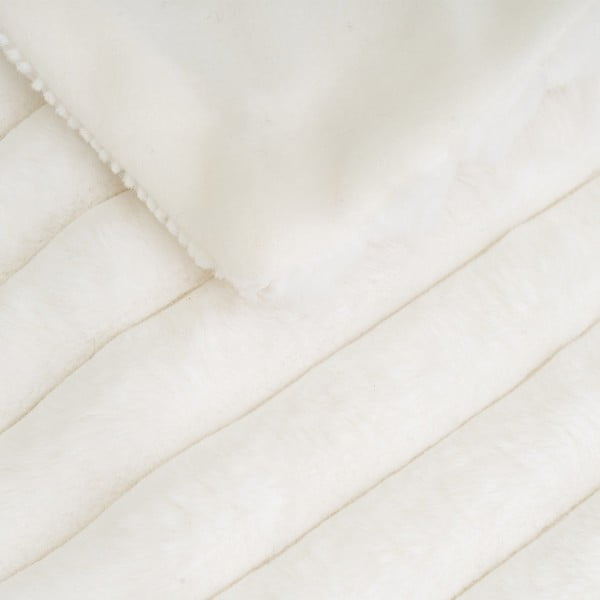 Balts mikroplīša pleds 130x160 cm Fur Velvet – Casa Selección-image-1