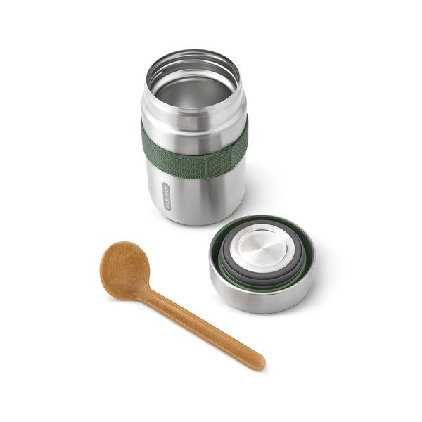 Sudraba krāsas nerūsējošā tērauda termoss pārtikai 400 ml – Black + Blum-image-2