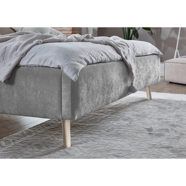 Pelēka polsterēta divvietīga gulta bez režģa 180x200 cm Mattis – Meise Möbel-image-2