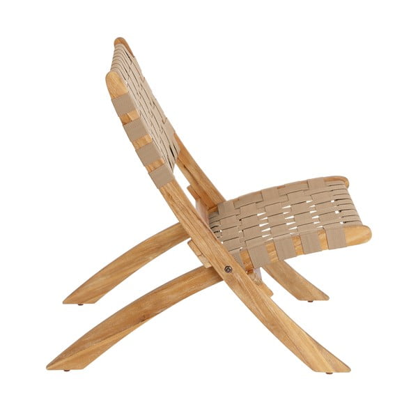 Bēšs masīvkoka dārza atpūtas krēsls – Kave Home-image-2