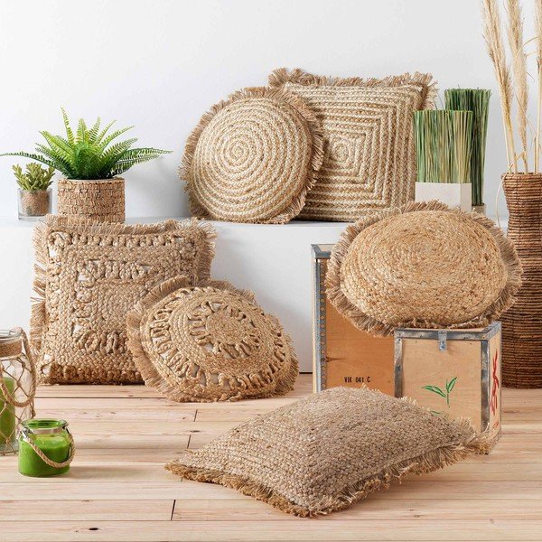 Džutas dekoratīvais spilvens ø 40 cm Tournicotti – douceur d'intérieur-image-1
