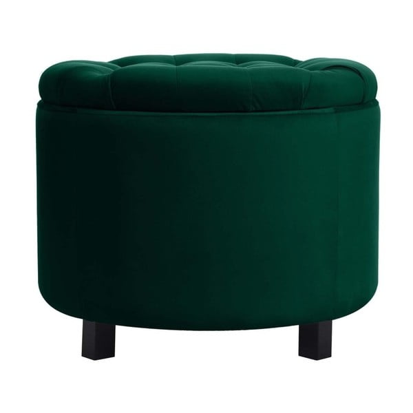 Tumši zaļš pufs ar uzglabāšanas vietu JohnsonStyle Estrid French Velvet, ⌀ 52 cm-image-1