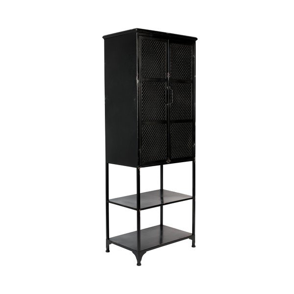 Melna metāla vitrīna 60x161 cm Denver – Dutchbone-image-2