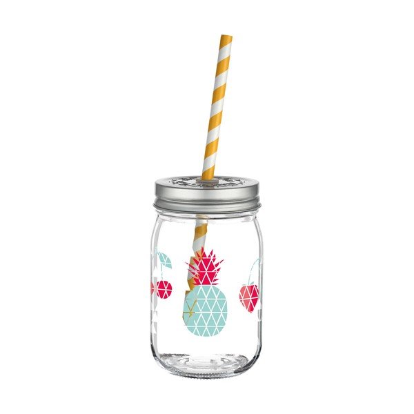 Glāze ar vāciņu un salmiņu Ritzenhoff Kathrin Stockebrand Pineapple, 445 ml-image-1