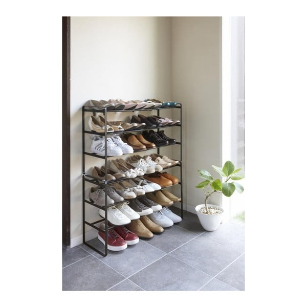 Melns regulējams apavu plaukts ar 3 līmeņiem YAMAZAKI Maebashi-image-3