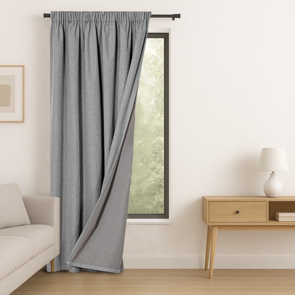 Pelēks gaismu necaurlaidīgs aizkars 140x250 cm Corita – Restilo-image-1