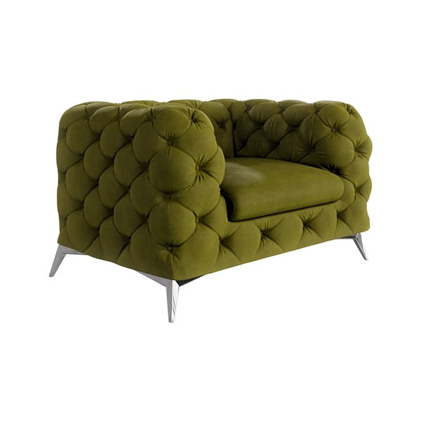 Zaļš samta atpūtas krēsls Chelsea – Ropez