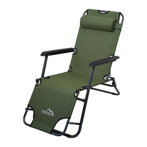 Zaļš saliekamais kempinga zvilnis/atpūtas krēsls Cattara Comfort