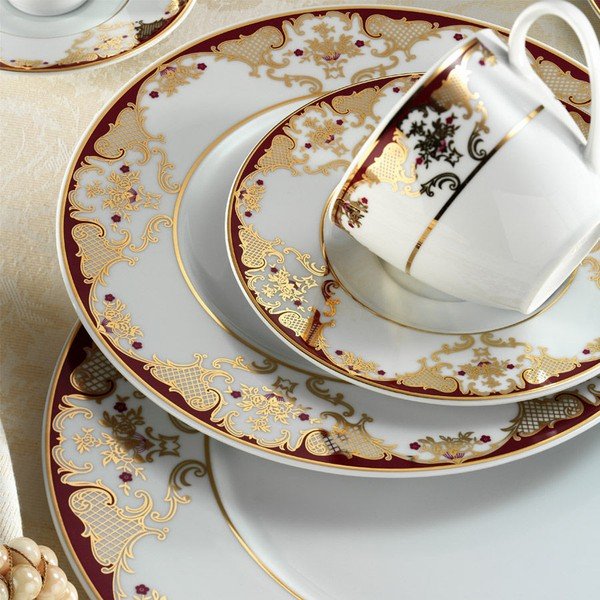 59 gabalu porcelāna trauku komplekts Kutahya Lucembourg-image-2