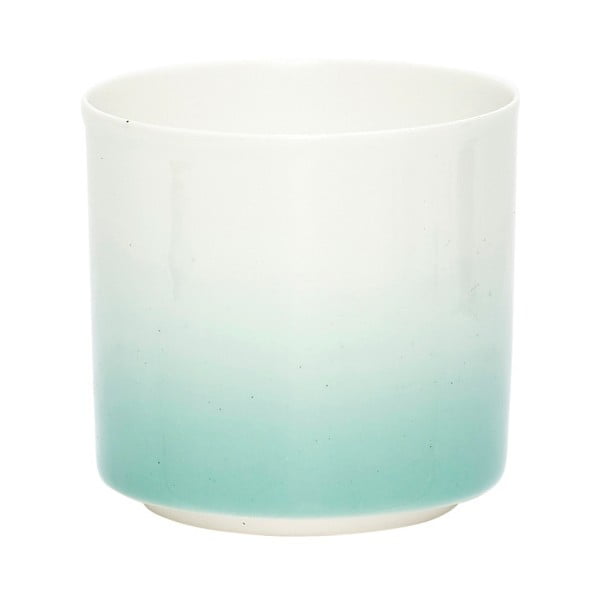Tirkīza un balts tējas gaismas svečturis Hübsch Shadow, augstums 9 cm