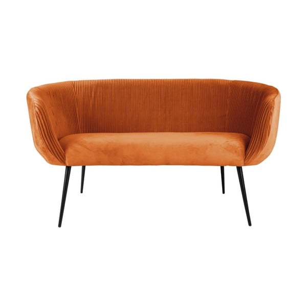 Oranžs dīvāns ar samta apdari Majestic – Leitmotiv