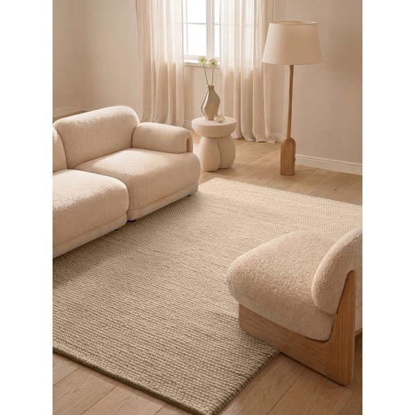 Bēšs ar rokām darināts vilnas paklājs 120x170 cm Richmond Diana – Ted Baker-image-1