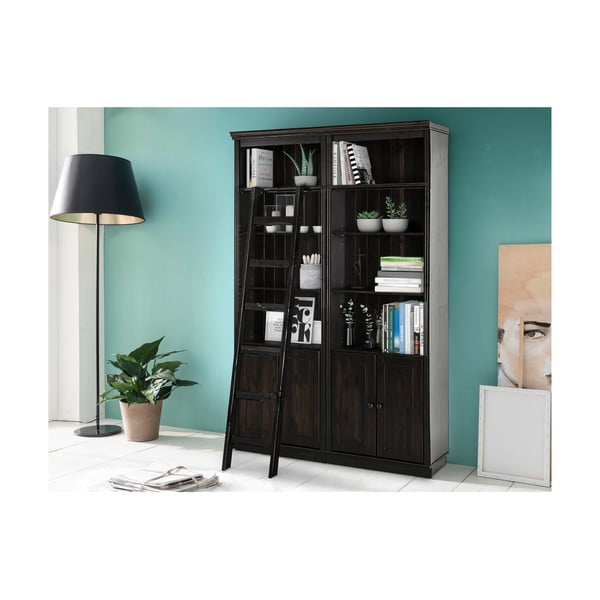 Brūns priedes masīvkoka grāmatplaukts 148x223 cm Anita – Støraa-image-1