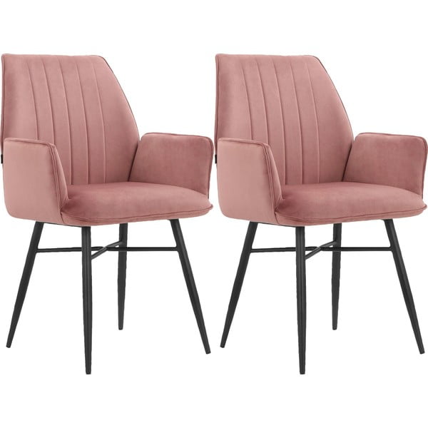 Gaiši rozā polsterēti ēdamistabas krēsli (2 gab.) Anzo – Støraa-image-4