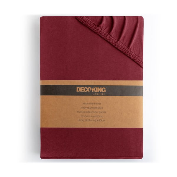 Bordo trikotāžas palags ar gumiju 160x200 cm Amber – Restilo-image-4