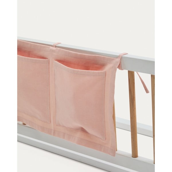 Rozā kokvilnas bērnu gultiņas kabata 45 cm Laily – Kave Home-image-2