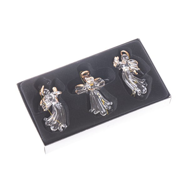 Stikla Ziemassvētku eglītes rotājumi (3 gab.) 10,5 cm Angel – Dakls