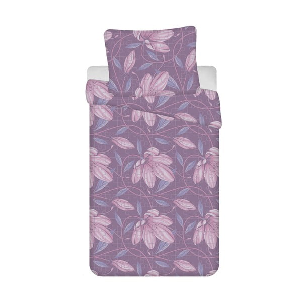 Violeta kokvilnas gultas veļa vienvietīgai gultai 140x200 cm Orona – Jerry Fabrics