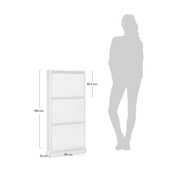 Balts metāla atverams apavu plaukts 50x103x15 cm Ode – Kave Home-image-3