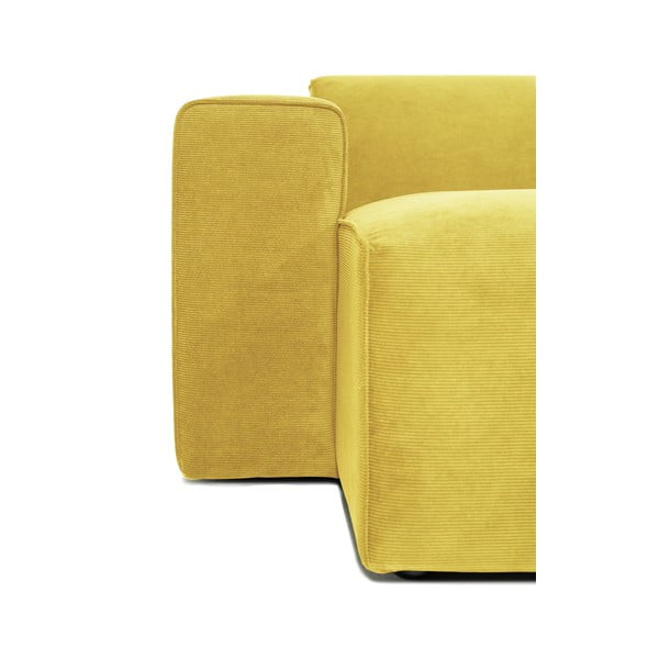 Dzeltens velveta U veida stūra moduļu dīvāns Scandic Sting, kreisais stūris-image-3