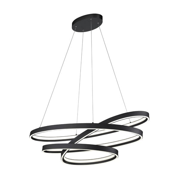 Melna LED piekaramā lampa ar balss vadību/ar mobilās lietotnes vadību un metāla abažūru Ciola – CINQUE-image-3