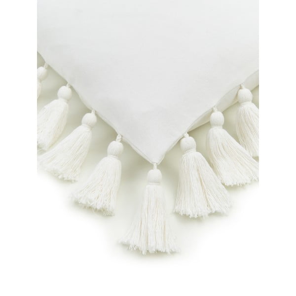 Balta dekoratīvā kokvilnas spilvendrāna Westwing Collection Shylo, 40 x 40 cm-image-1