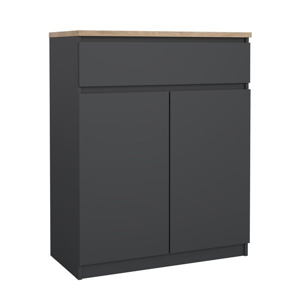 Tumši pelēka kumode 80x100x40 cm Naia – Tvilum