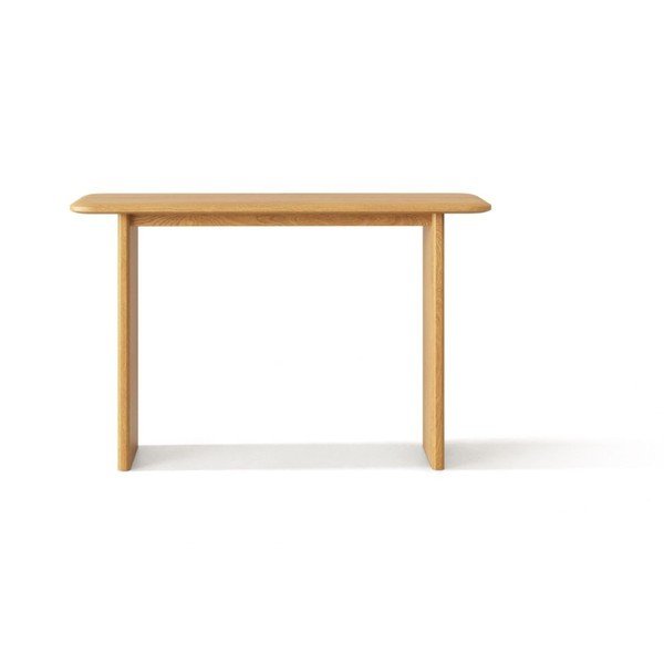 Dabīga toņa ozola masīvkoka konsoles galds 40x120 cm Charlotte – Micadoni -image-1