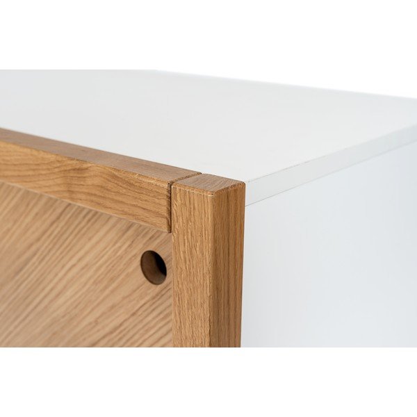Brūna un balta ozolkoka kumode Woodman Cubis-image-1
