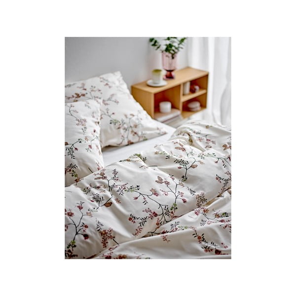 Bēša vienguļamā gultas veļa no kokvilnas satīna 140x200 cm Grace – Södahl-image-1