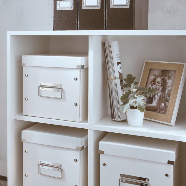 Balta kartona uzglabāšanas kaste ar vāku 26x26x24 cm Click&Store – Leitz-image-1