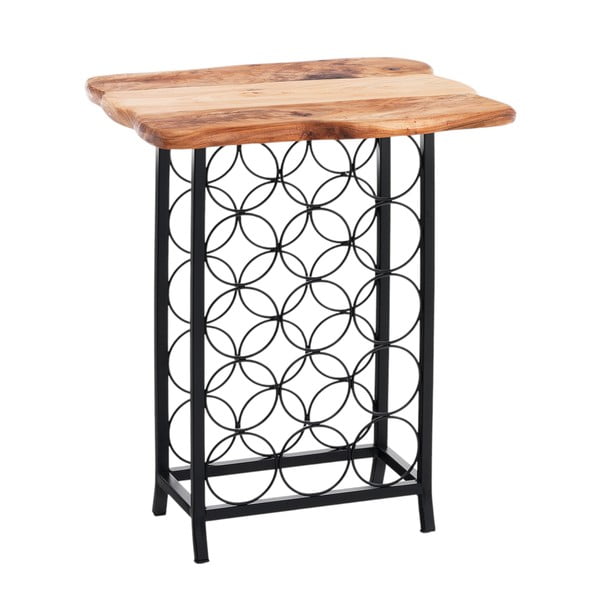 Melns/dabīga toņa metāla vīna plaukts pudeļu skaits 15 46x56x35,5 cm Ras – Tomasucci