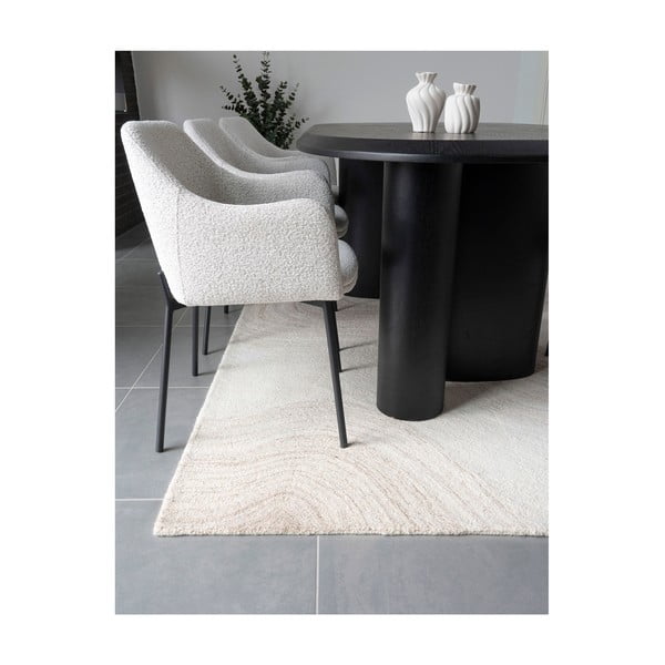 Krēmkrāsas ar rokām darināts vilnas paklājs 160x230 cm Surat – House Nordic-image-3