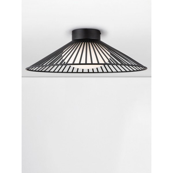 Matēti melna metāla LED griestu lampa ar stikla abažūru Brume – Nova Luce-image-3