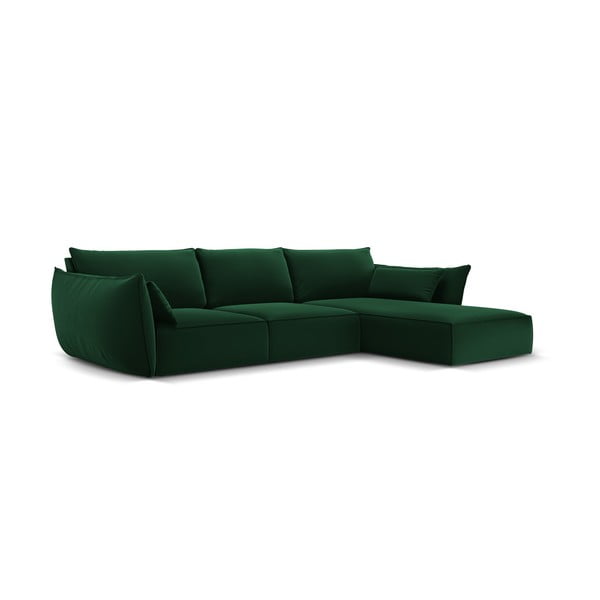 Tumši zaļš samta stūra dīvāns (ar labo stūri/ar zvilni) Vanda – Mazzini Sofas-image-2