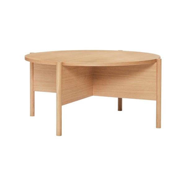 Dabīga toņa apaļš žurnālgaldiņš ar ozolkoka imitāciju ø 86 cm Heritage – Hübsch