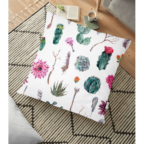 Spilvendrāna ar kokvilnas maisījumu Minimalist Cushion Covers Succulent, 70 x 70 cm