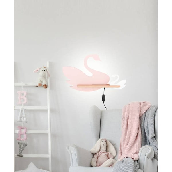 Balts/rozā bērnu gaismeklis Swan – Candellux Lighting-image-2