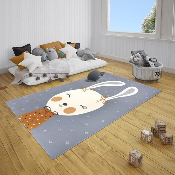 Pelēks bērnu paklājs 150x80 cm Bunny Polly – Hanse Home-image-1