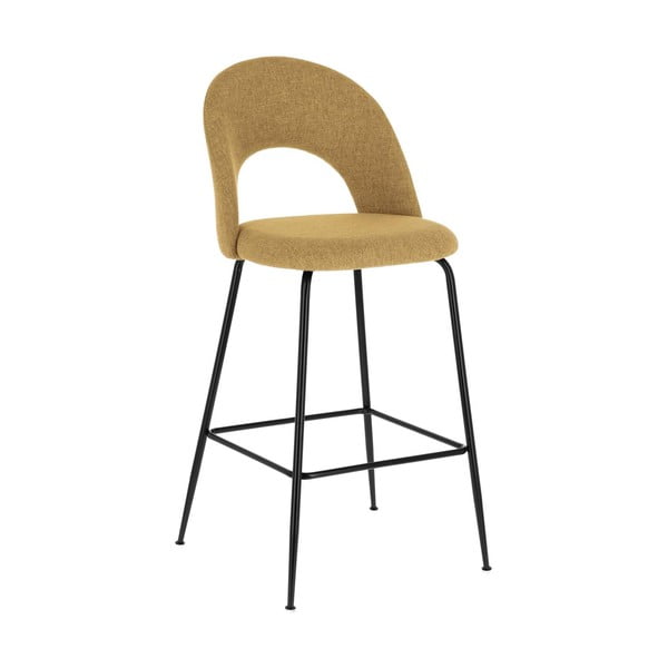 Sinepju dzelteni bāra krēsli (4 gab.) (sēdekļa augstums 63 cm) Mahalia – Kave Home