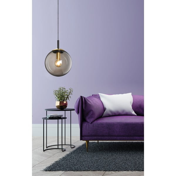 Melna piekaramā lampa no stikla Dini – Fischer & Honsel-image-2