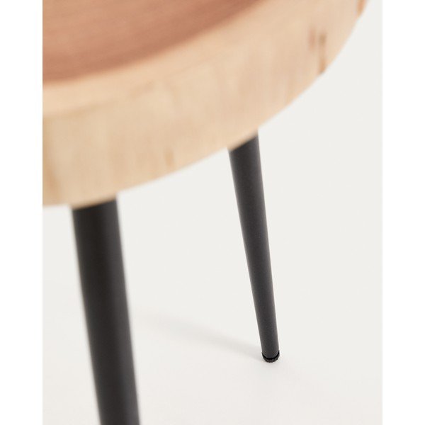 Apaļš sānu galdiņš ar akācijas koka galda virsmu 35x35 cm Tanive – Kave Home-image-3