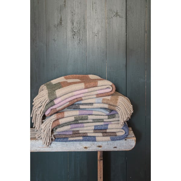 Zils/brūns pleds no vilnas maisījuma 130x190 cm Maze – Mette Ditmer Denmark-image-3