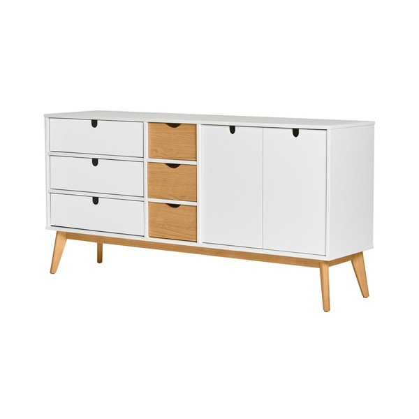Balta kumode ar 6 atvilktnēm Marckeric Cris-image-3