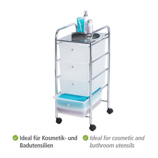 Pārvietojams vannas istabas plaukts ar 4 atvilktnēm Wenko Messina-image-2